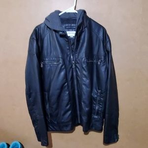 Calvin Klein Hooded (Leather Looking) Jacket - L
